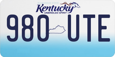 KY license plate 980UTE