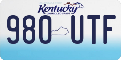 KY license plate 980UTF