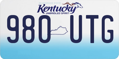 KY license plate 980UTG