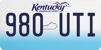 KY license plate 980UTI