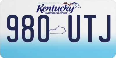 KY license plate 980UTJ