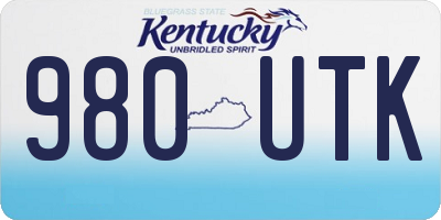 KY license plate 980UTK