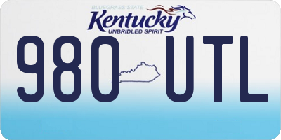 KY license plate 980UTL
