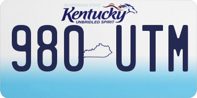 KY license plate 980UTM