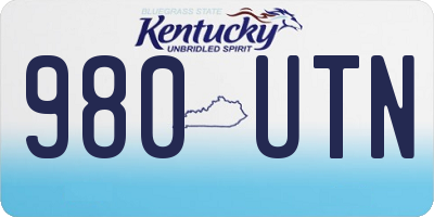 KY license plate 980UTN