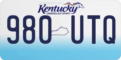 KY license plate 980UTQ