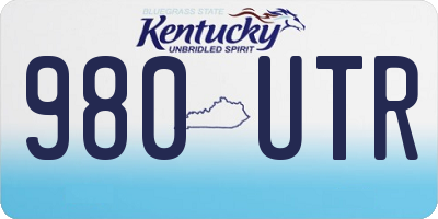 KY license plate 980UTR