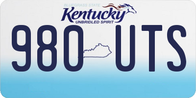 KY license plate 980UTS