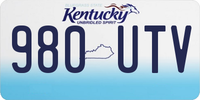 KY license plate 980UTV