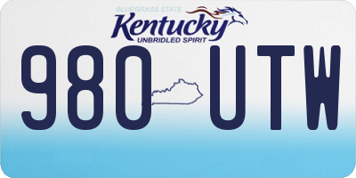 KY license plate 980UTW
