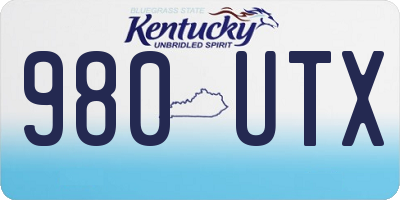 KY license plate 980UTX