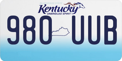KY license plate 980UUB
