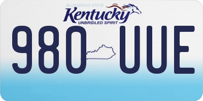 KY license plate 980UUE