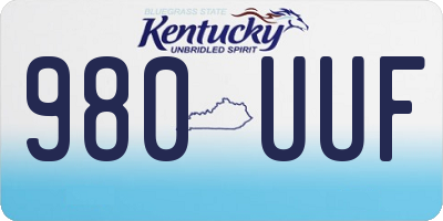KY license plate 980UUF