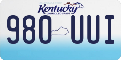 KY license plate 980UUI
