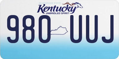 KY license plate 980UUJ