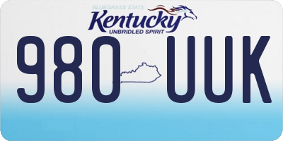 KY license plate 980UUK