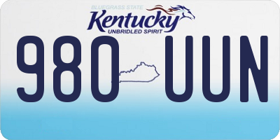 KY license plate 980UUN