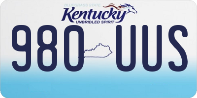 KY license plate 980UUS