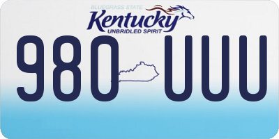 KY license plate 980UUU