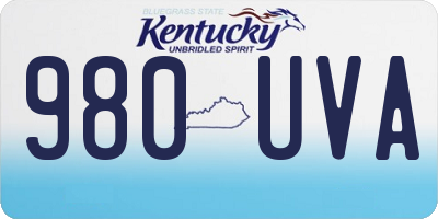 KY license plate 980UVA
