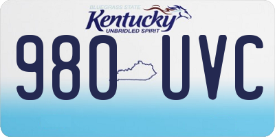 KY license plate 980UVC