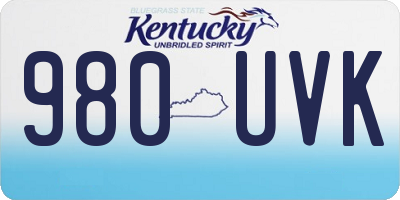KY license plate 980UVK