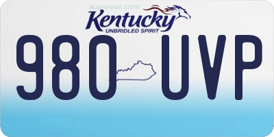 KY license plate 980UVP