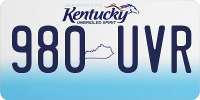 KY license plate 980UVR