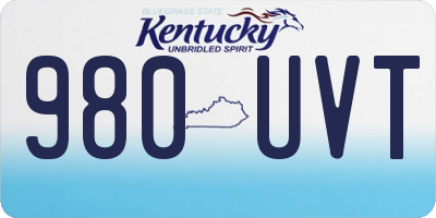 KY license plate 980UVT