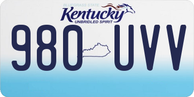 KY license plate 980UVV