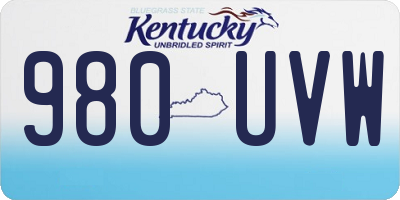 KY license plate 980UVW