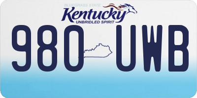 KY license plate 980UWB