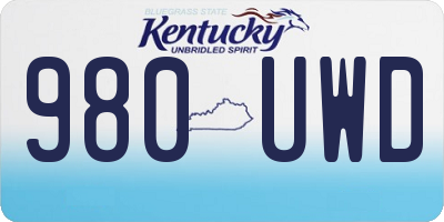 KY license plate 980UWD