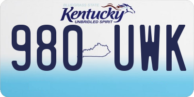 KY license plate 980UWK