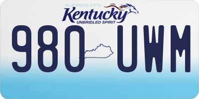 KY license plate 980UWM