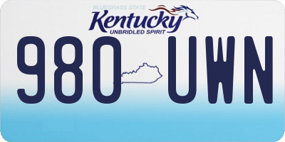 KY license plate 980UWN