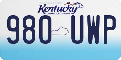 KY license plate 980UWP