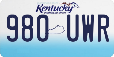 KY license plate 980UWR