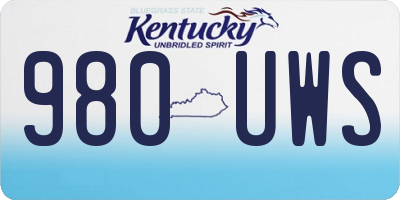 KY license plate 980UWS