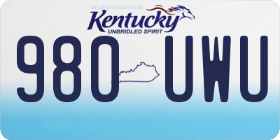 KY license plate 980UWU
