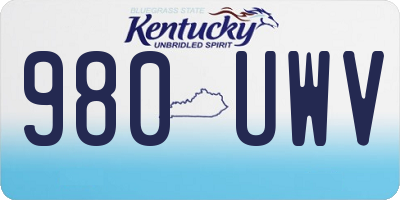 KY license plate 980UWV