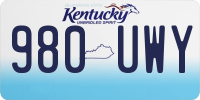 KY license plate 980UWY