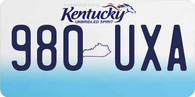 KY license plate 980UXA