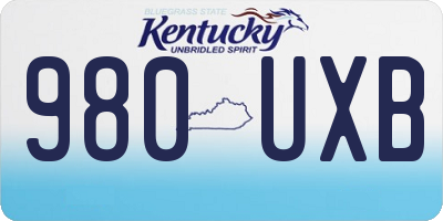 KY license plate 980UXB