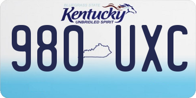 KY license plate 980UXC