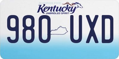 KY license plate 980UXD