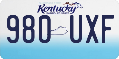 KY license plate 980UXF