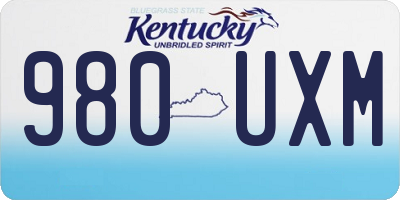 KY license plate 980UXM