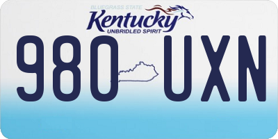 KY license plate 980UXN